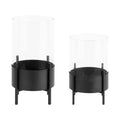 Metal Candle Holder Set - 2 Piece (Black) X5496