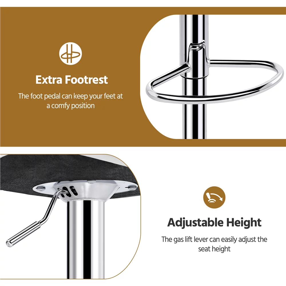 Adjustable Faux Leather Swivel Bar Stool with Backrest, White Y300