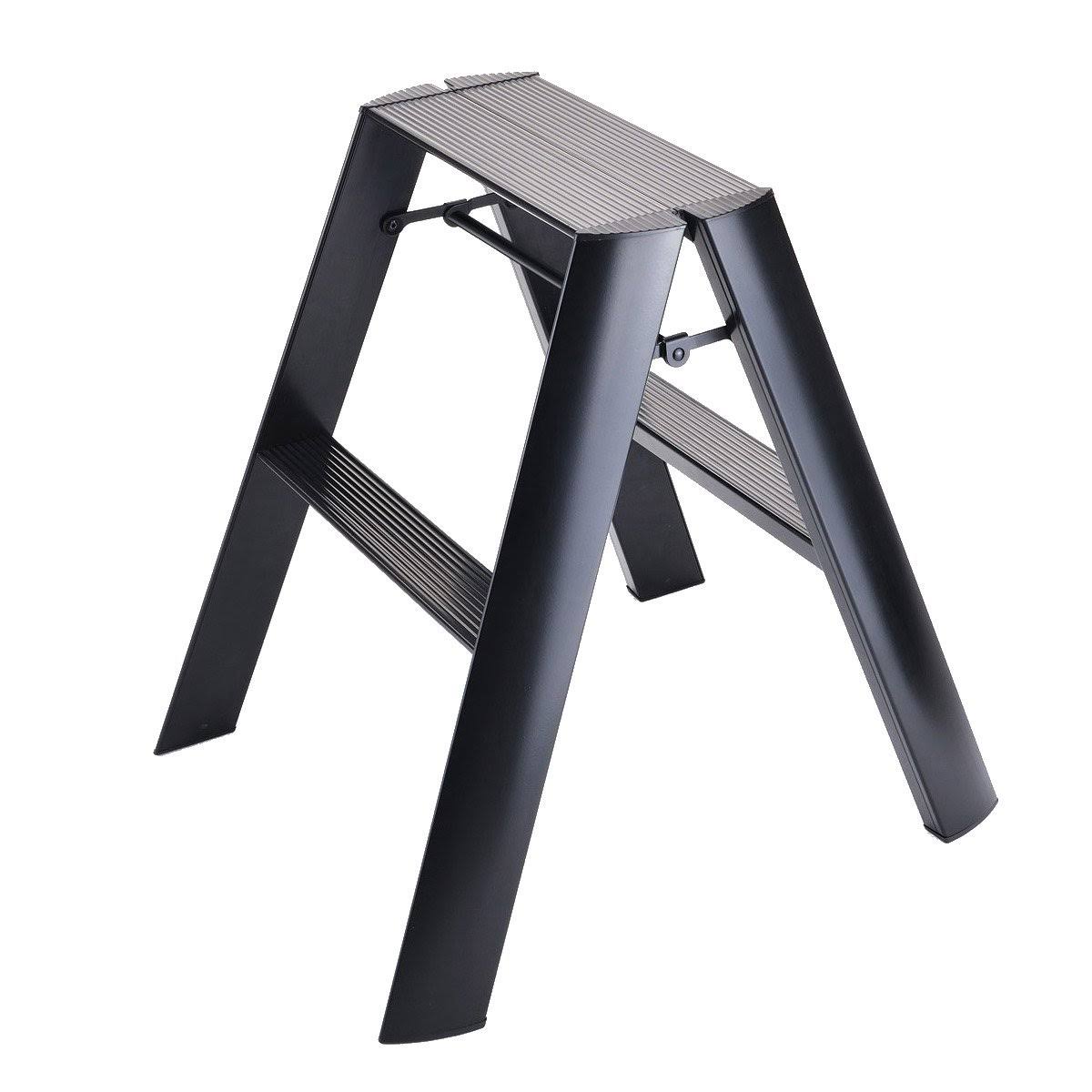 Black 2-Step Folding Step Ladder T6835