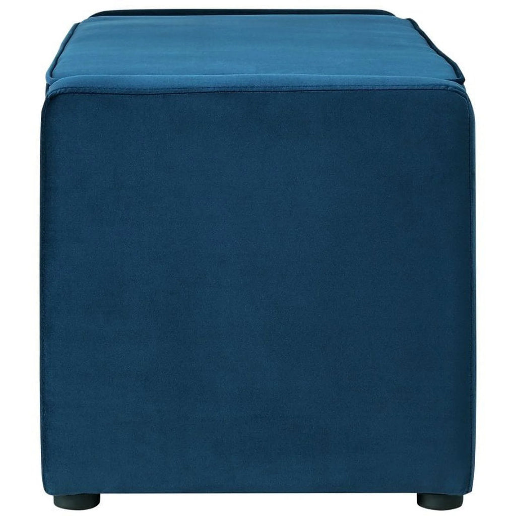 Blue Velvet Upholstered Bench with Shoe Storage M3366