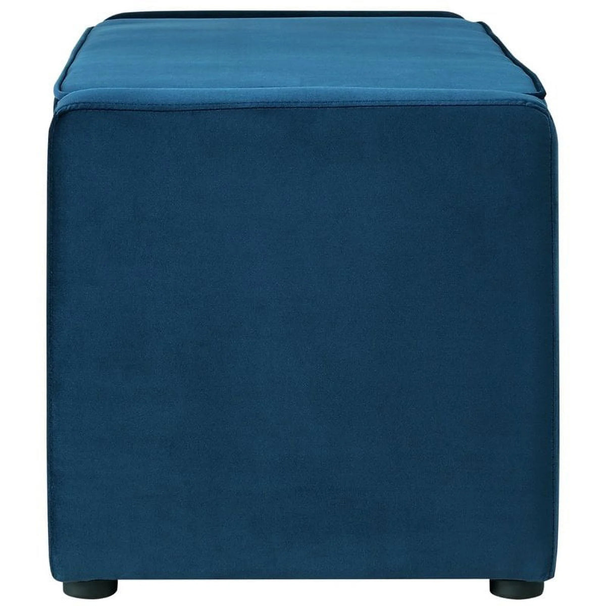 Blue Velvet Upholstered Bench with Shoe Storage M3366