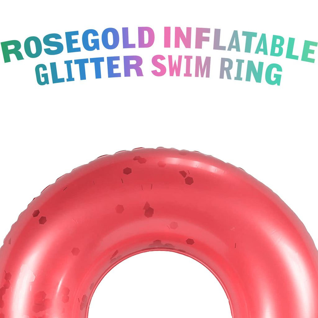Transparent Glitter Inflatable Swimming Pool Float Ring S38900