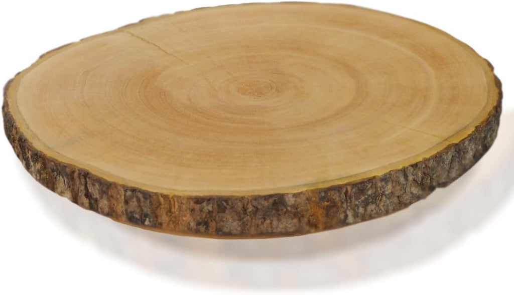 Circular Wood Cake and Pie Stand with Bark E70368