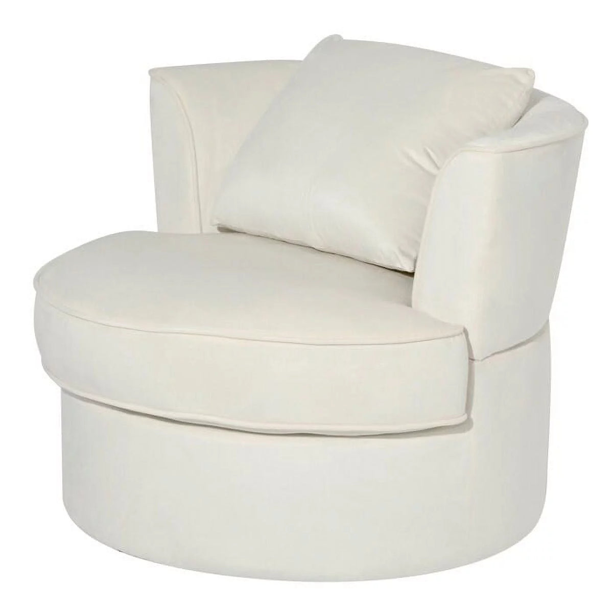 32" Wide Beige Swivel Barrel Chair R998