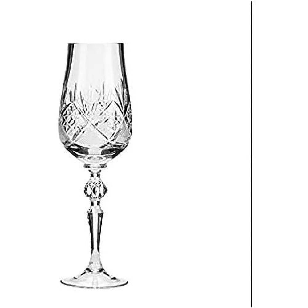 Hand Made Vintage Crystal Champagne Flute Glasses Set Of 2 J127781