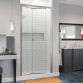 Brushed Nickel Clear Semi-Frameless Folding Shower Door N6065
