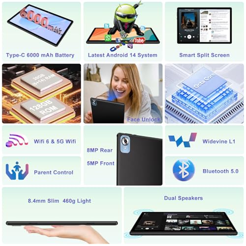 Black 10.1 Inch 2-in-1 Tablet with Keyboard C270