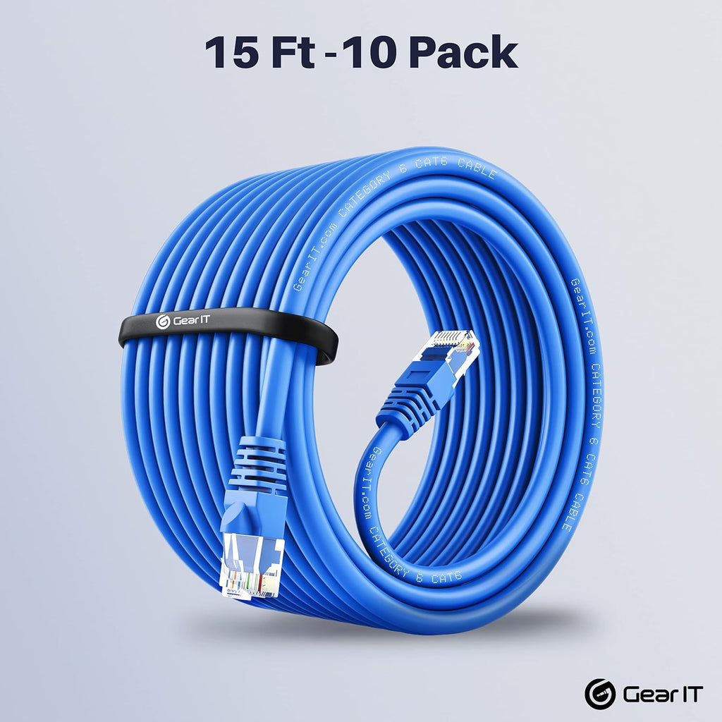 Cat 6 Ethernet Cable 1 ft 50-Pack Blue J817