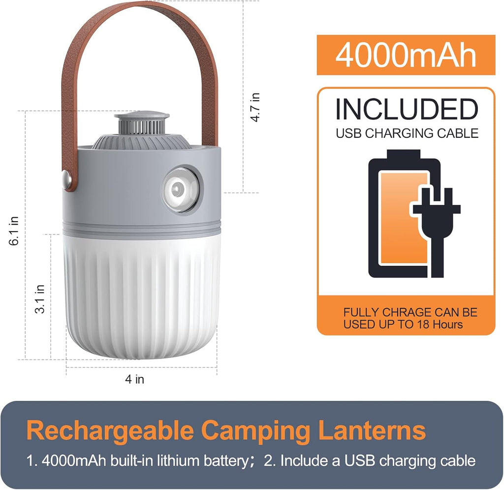 Rechargeable LED Camping Lantern 6 Color Light 1200LM Pack of 2 W3608