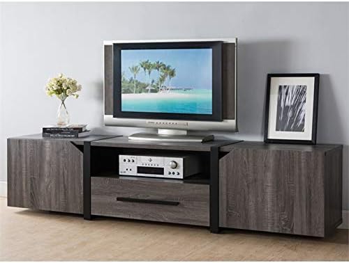 Rustic Wood 81.5-Inch TV Stand in Distressed Gray J6721