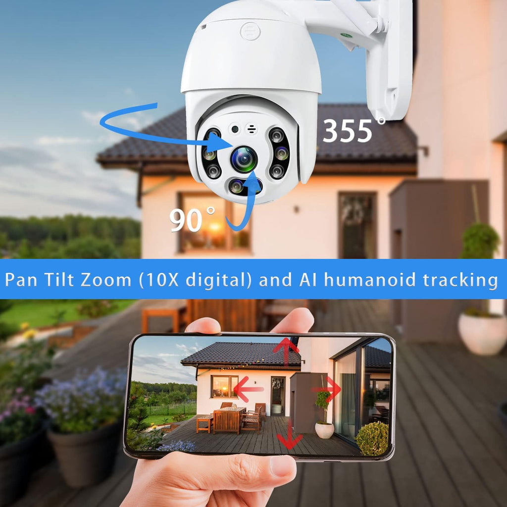 Outdoor WiFi Security Camera 2K 3MP with Motion Detection, Auto Tracking, 2-Way Audio, Color Night Vision, Weatherproof Z9339
