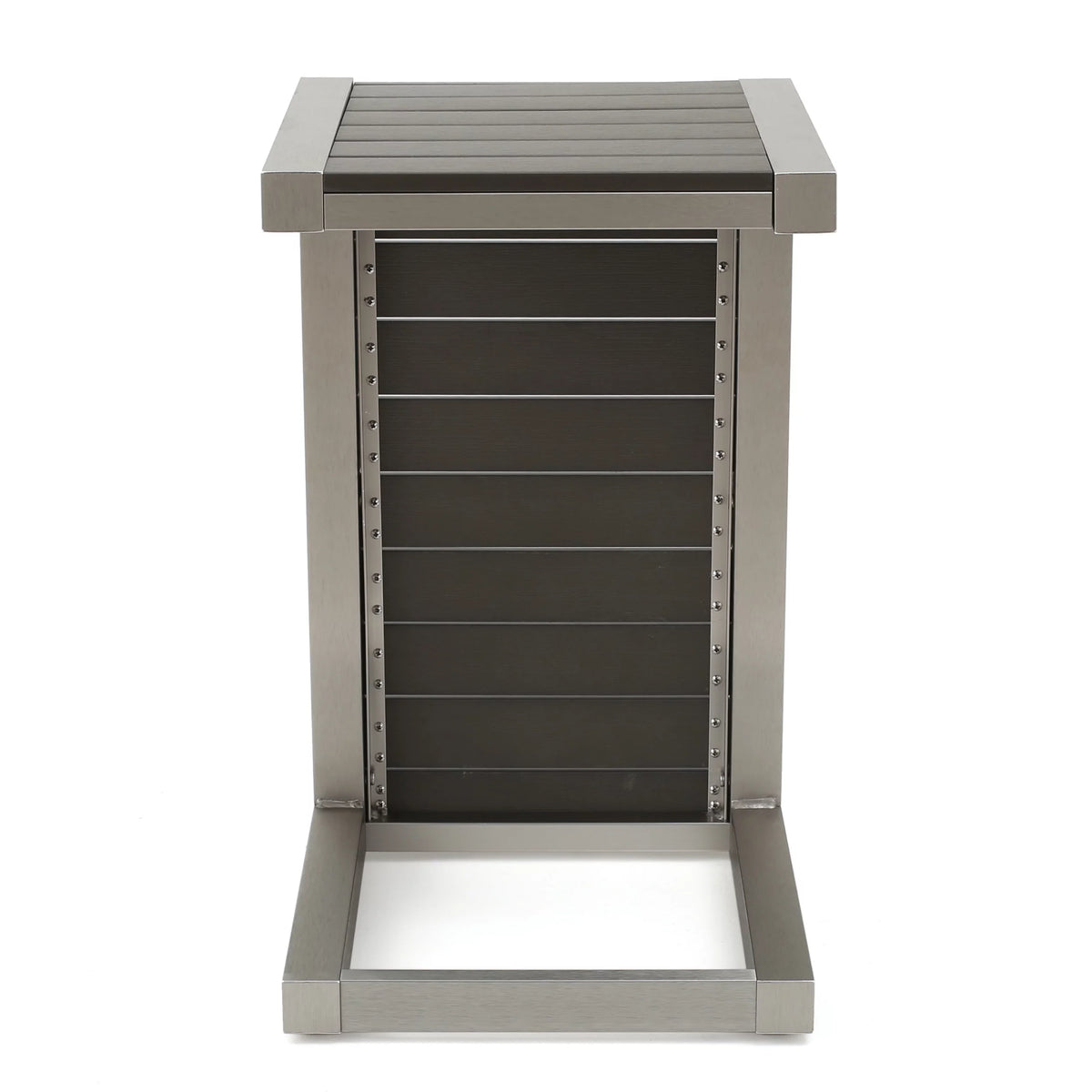 Gray Outdoor Aluminum Club Chairs with Side Table J70044