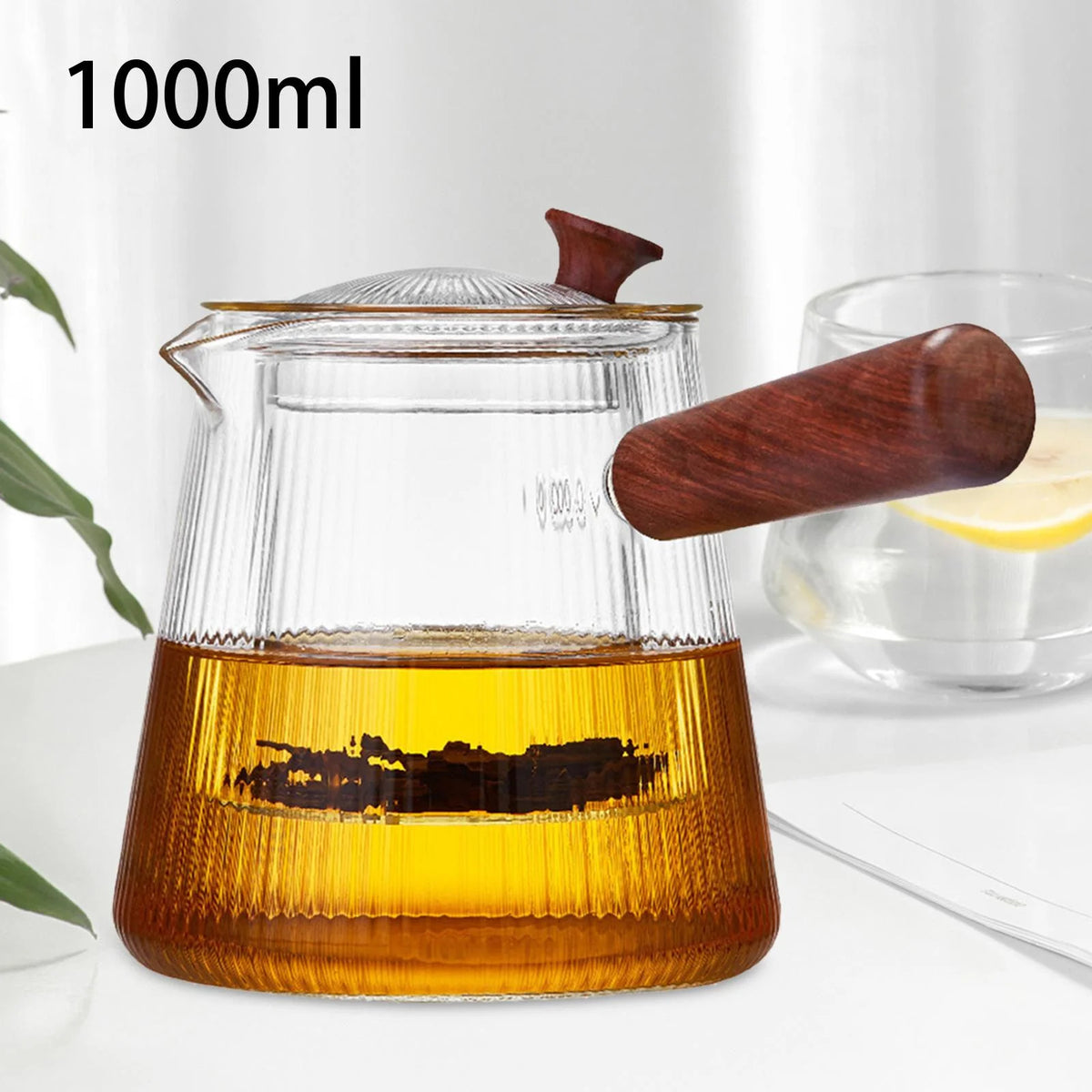 Glass Teapot with Infuser Stovetop Safe Tea Pot with Lid, 1000ml L972