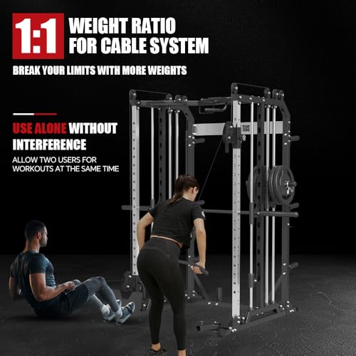 Power Cage with Barbell, LAT-Pull Down & Cable Crossover System P308