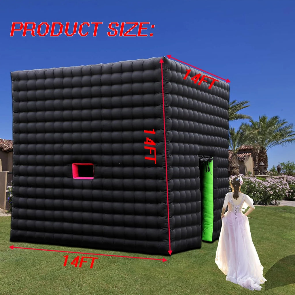 Large Black Inflatable Cube Tent 14x14x14Ft J20945
