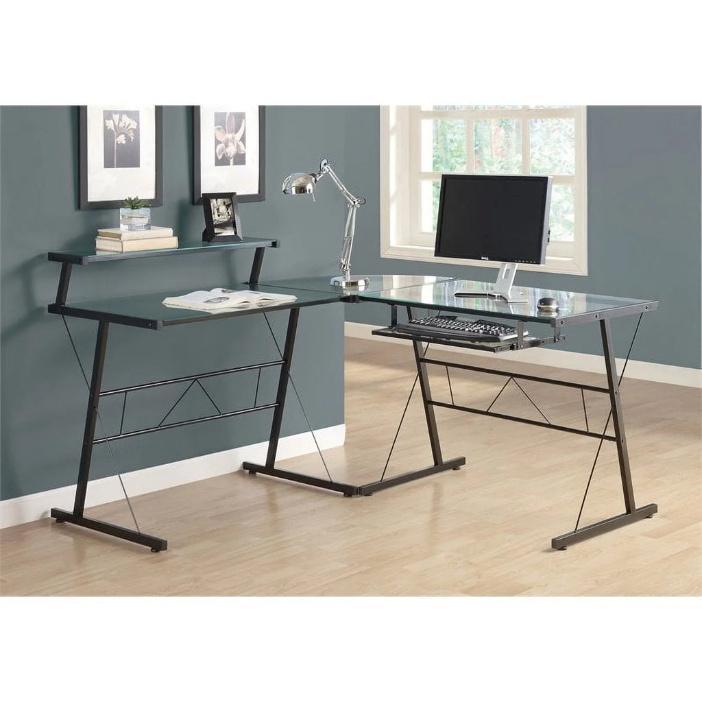 Black L Shaped Computer Desk F286