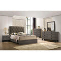 Fabric Rustic Gray Oak Eastern King Bedroom Set 3PCS S351