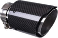 2.5" Inlet 63mm Exhaust Tips Stainless Steel and Glossy Carbon Fiber Car Exhaust Tip, 3.5" Outlet Matt All Black Pack of 2 I5433