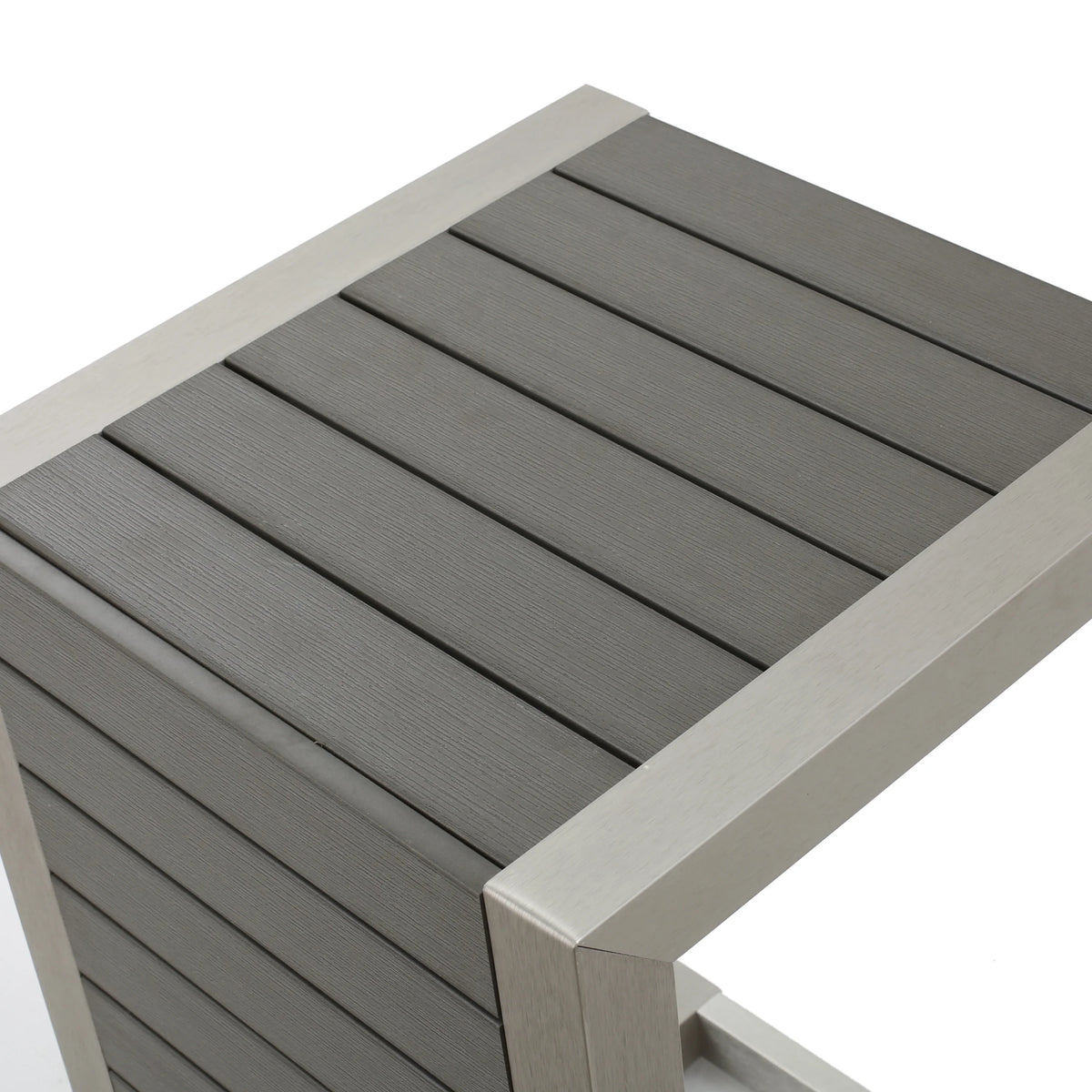 Gray Outdoor Aluminum Club Chairs with Side Table J70044