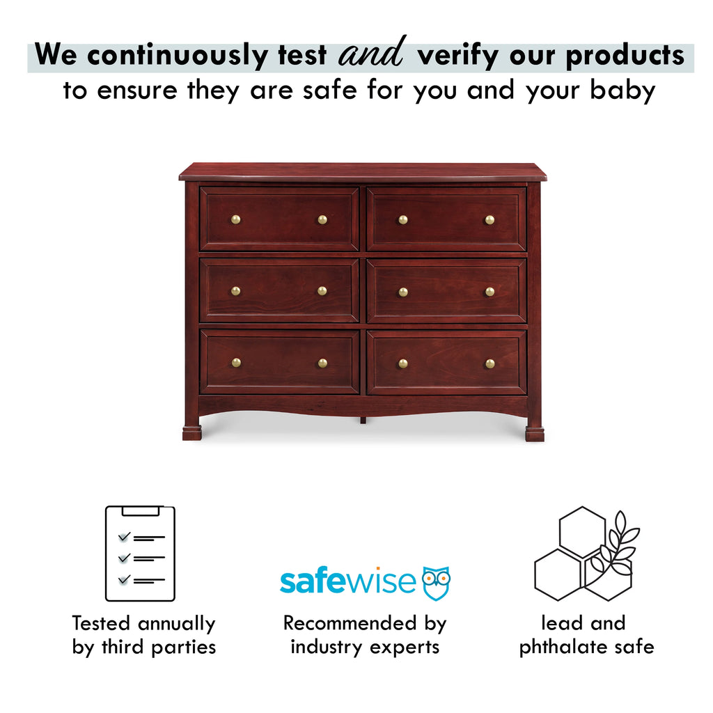 6-Drawer Double Wide Dresser, Rich Cherry D3287