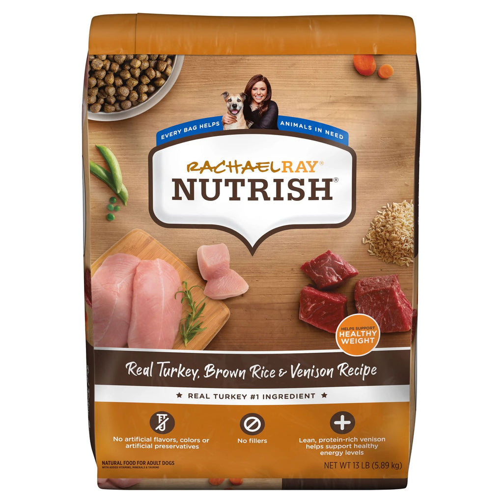 Real Turkey, Brown Rice & Venison Recipe Dry Dog Food, 13 lb. Bag Z568798
