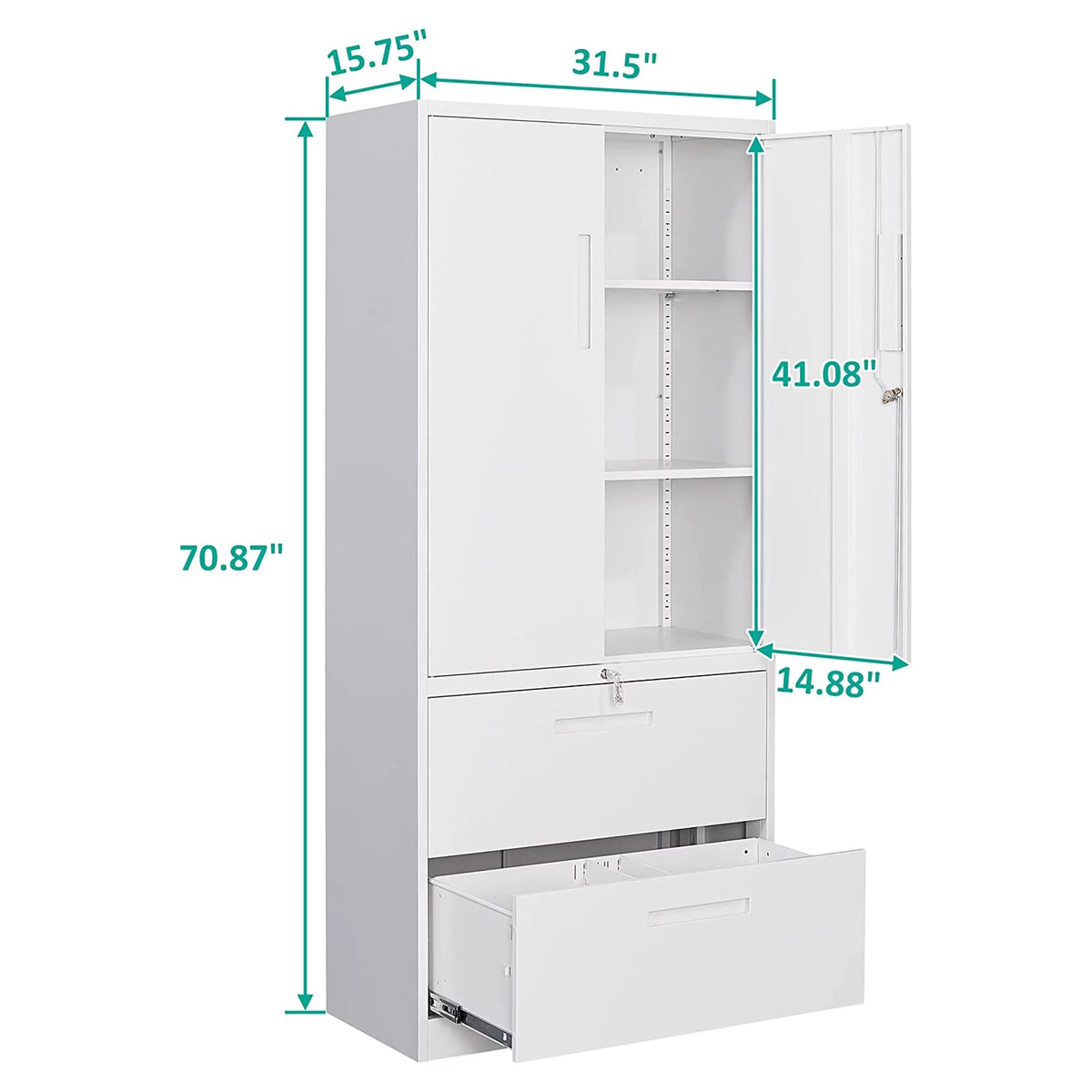 Metal Storage Cabinet with 2 Drawers D79578