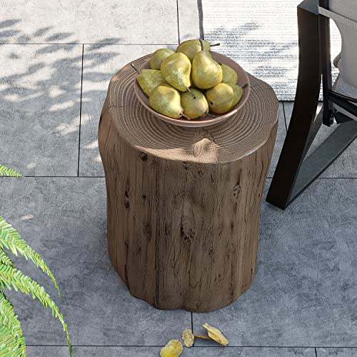 Light Grey Wood-Look Stump Side Table F74683