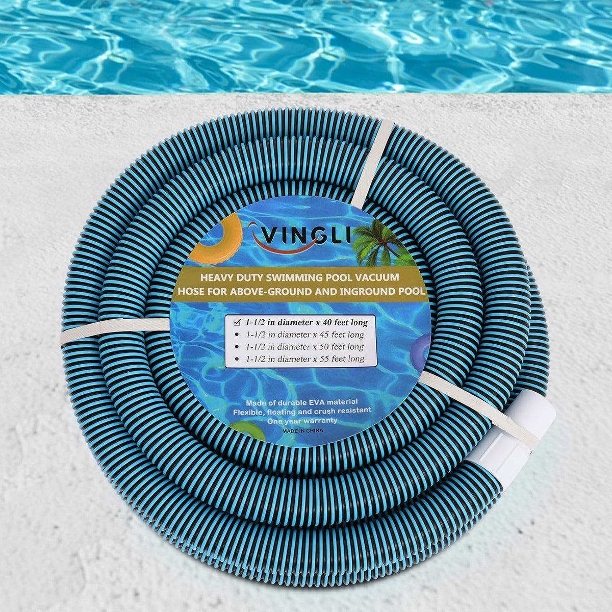 Blue Pack of 2 Swimming Pool Vacuum Hose Y57561