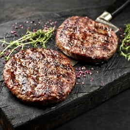 15-16 Thick Patties Freeze Dried Hamburger Ground Beef Patties in a #10 Can Y9861
