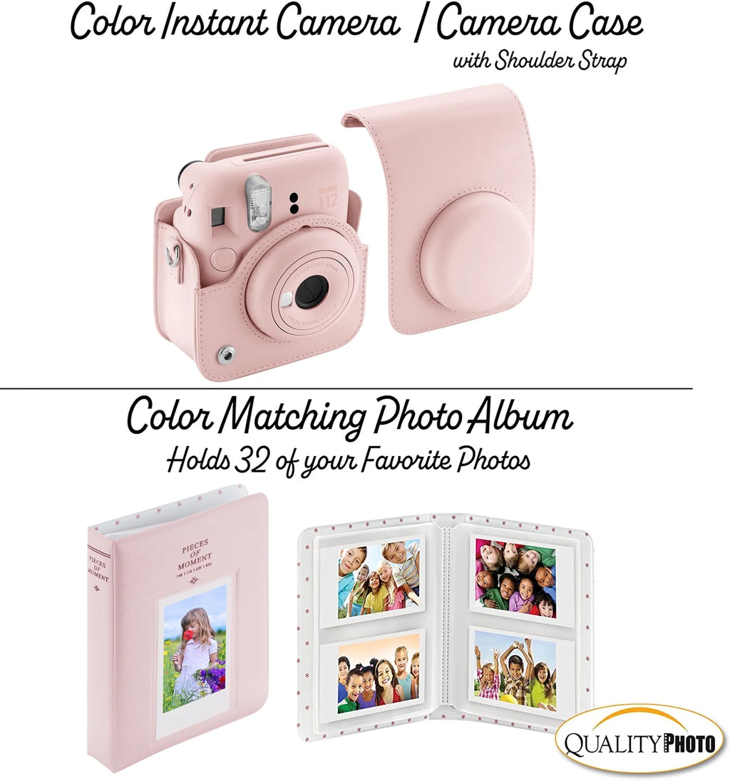 Blush Pink Instant Camera with Case and 60 Films E3305