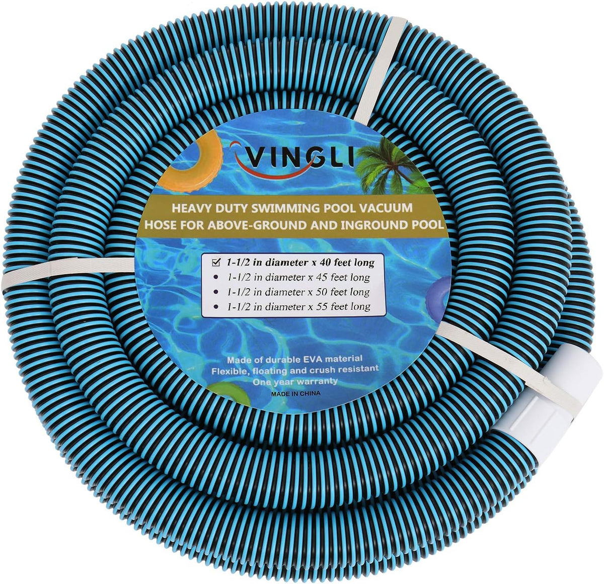 Blue Pack of 2 Swimming Pool Vacuum Hose Y57561