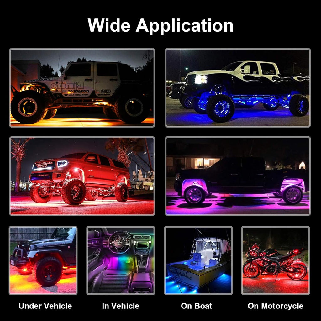 6 Pods Waterproof LED Rock Lights with APP Control Music Mode Z34818