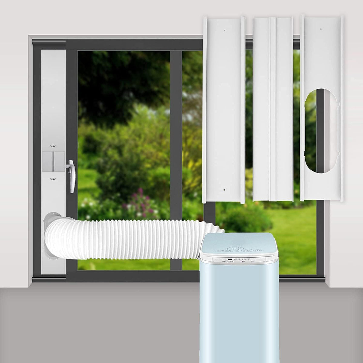 Portable AC Window Vent Kit with Exhaust Hose Q670