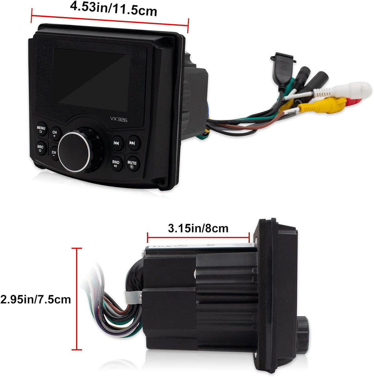 Marine Stereo Bluetooth Waterproof Digital Media Receiver with AM/FM, USB, MP3 H387