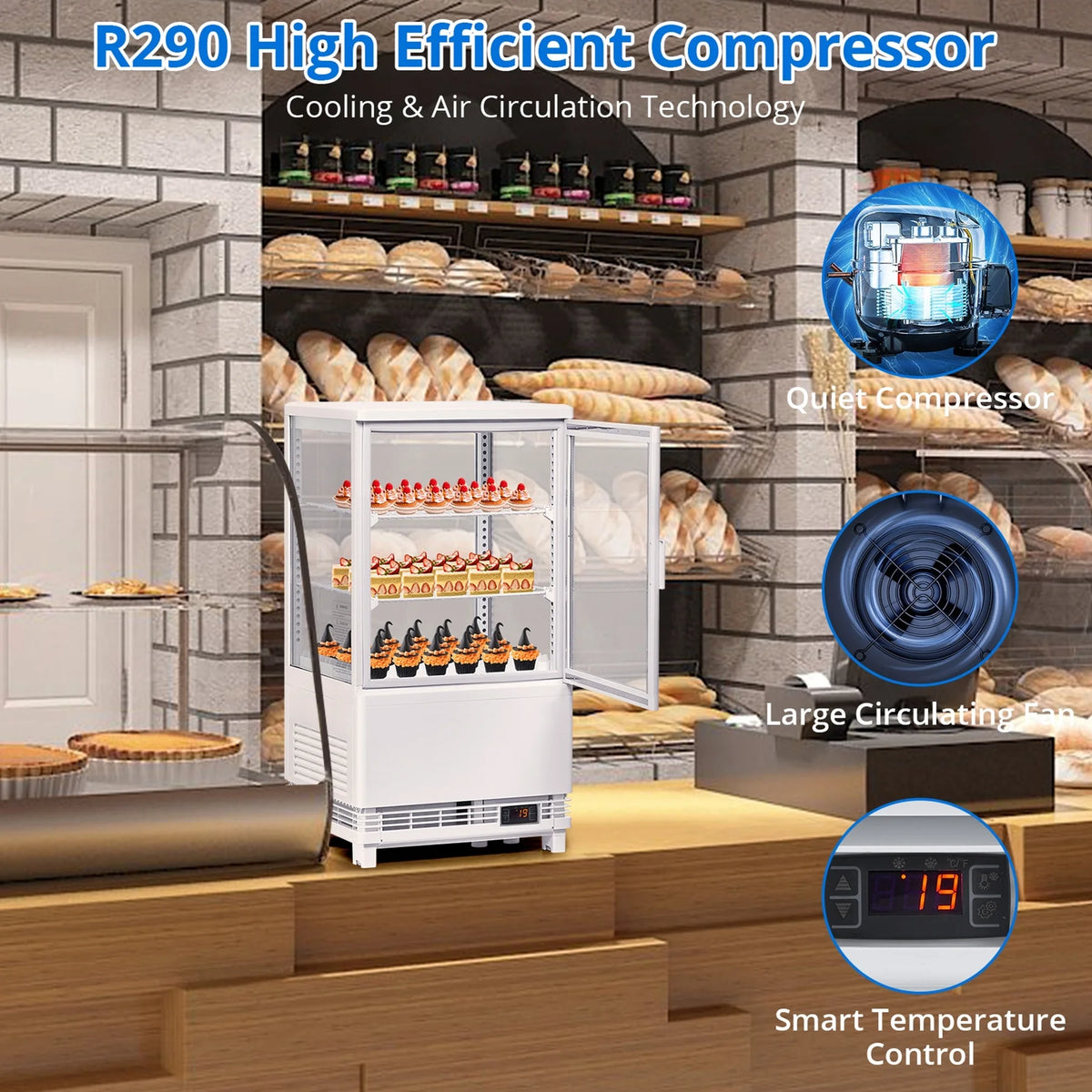 2.1 Cu.Ft Single Door Countertop Refrigerated Display Case U3510