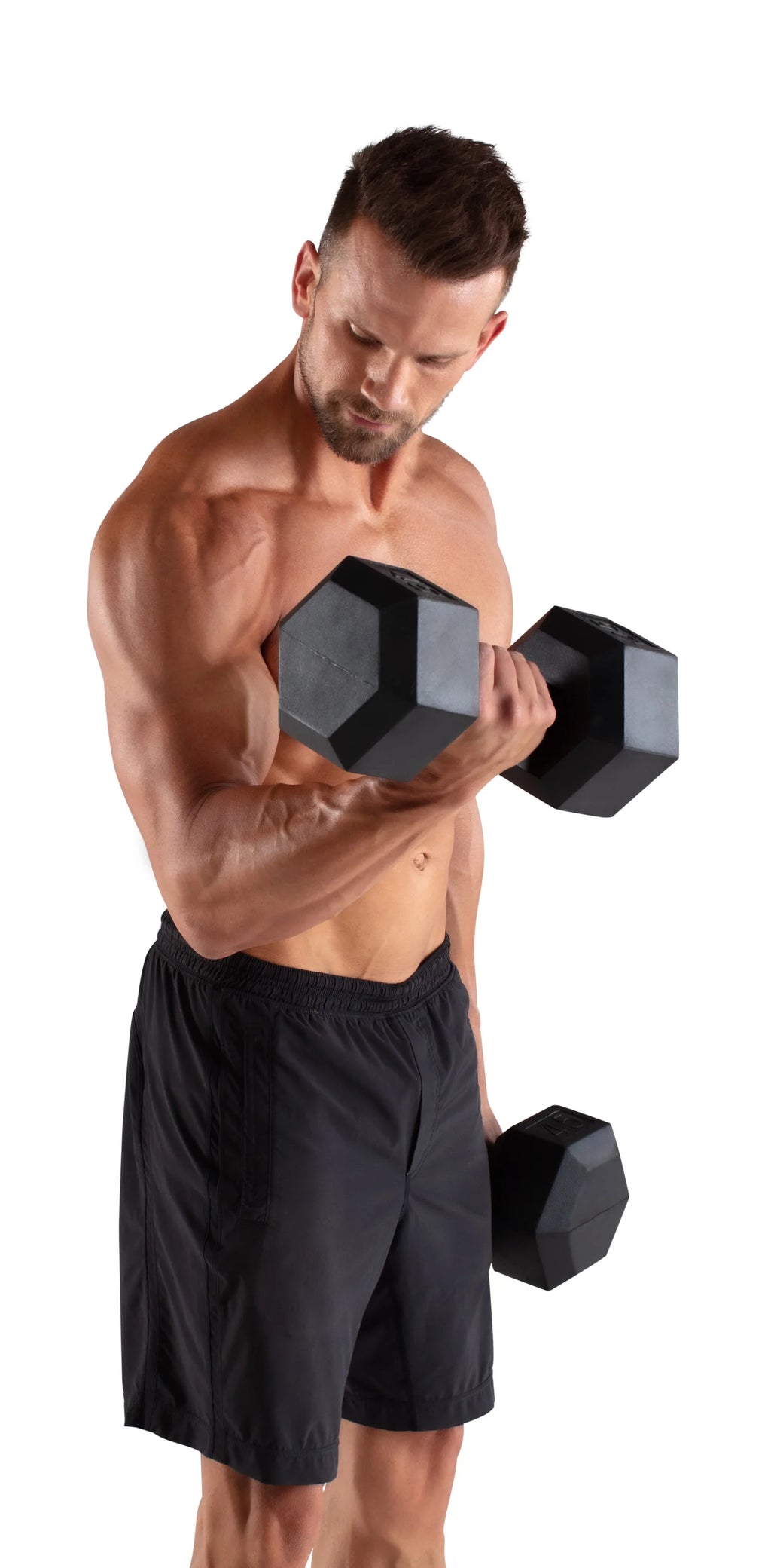 Rubber Hex Dumbbell, 105 lbs J5067
