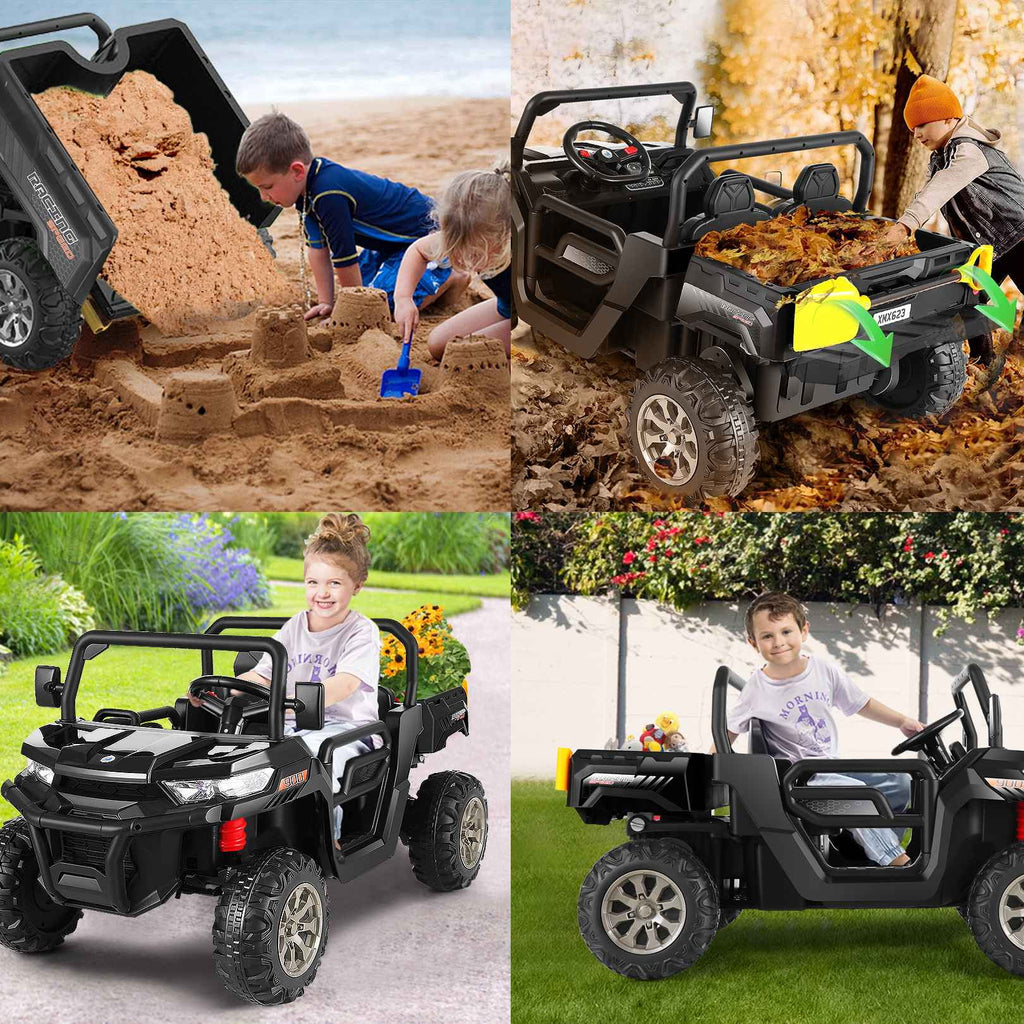Black 24 V 2 Seater Electric Ride on Dump Truck with Remote Control M355516