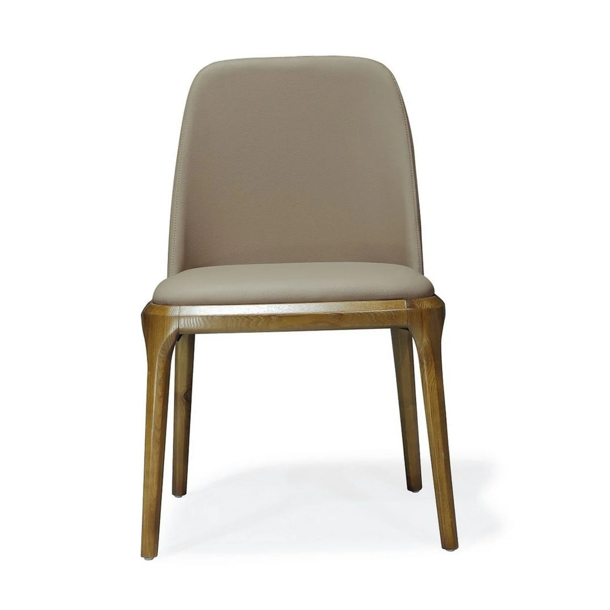 Tan and Walnut Faux Leather Dining Chair I65255