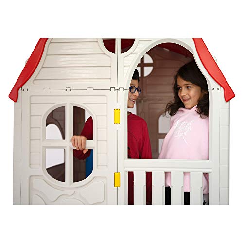 White Plastic Toddler Outdoor Playhouse Q72405