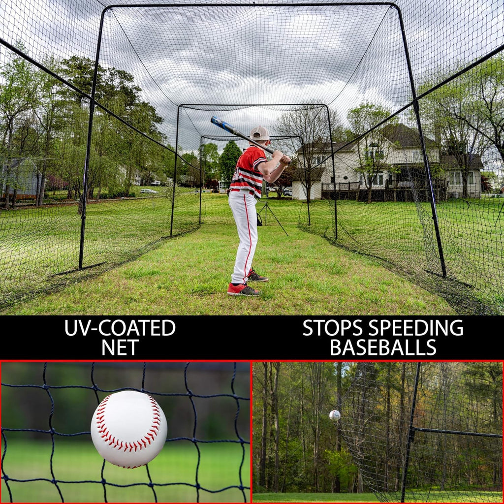 40 Foot Collapsable Batting Cage with Frame and Netting F5283