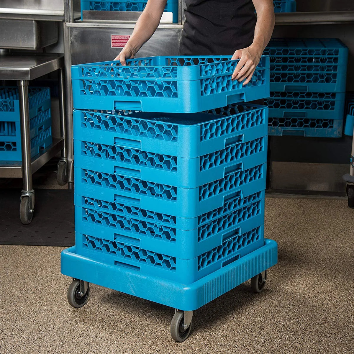 Blue Warewashing Rack Dolly W181513