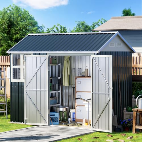 Brown Outdoor Steel Storage Shed O477