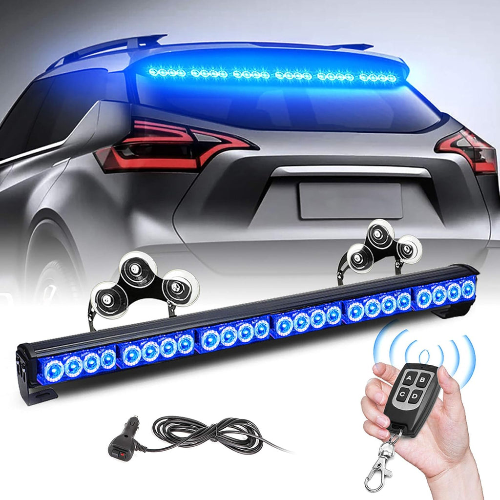 27 Inch 6 Panel LED Strobe Light Bar with Wireless Remote Control (Blue/Amber) Pack of 2 U109590