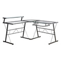 Black L Shaped Computer Desk F286