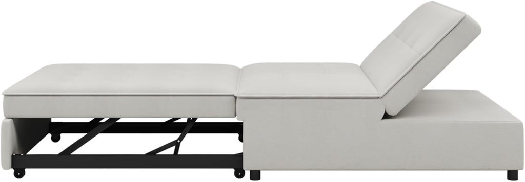 White 4-in-1 Folding Ottoman Bed with Storage Pocket and USB Port J823762