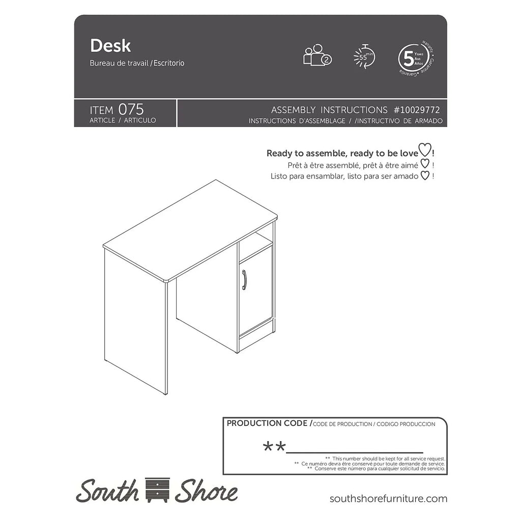 Contemporary Black Desk V4673