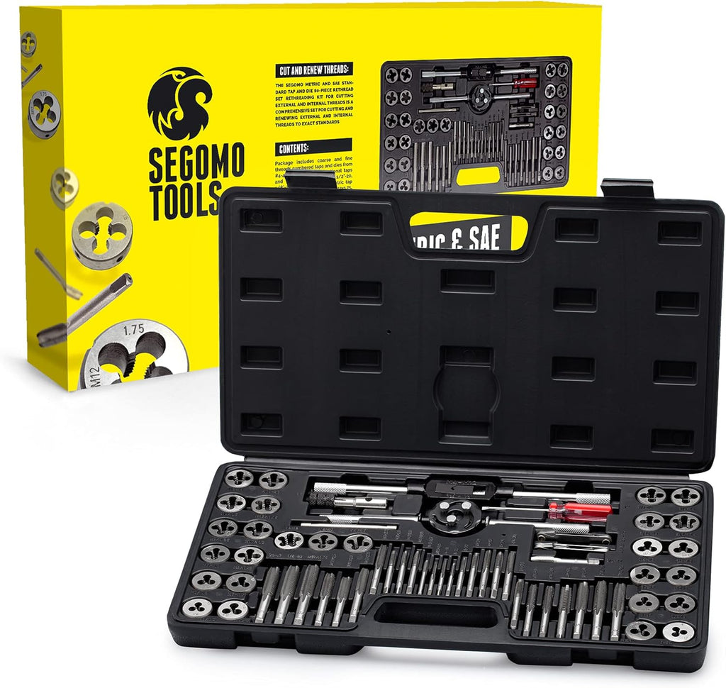 60 Piece Metric & SAE Tap & Die Tool Set with Storage Case L929658