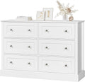 White 6 Drawer Double Dresser J736