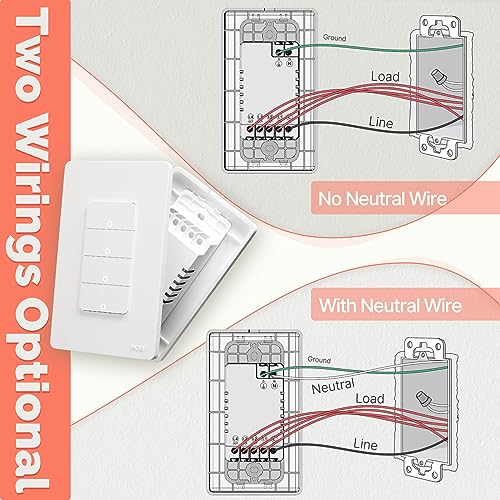 Zigbee Smart Switches, No Neutral Wire, Single Pole Light Switch A694