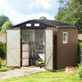Brown Outdoor Steel Storage Shed O477